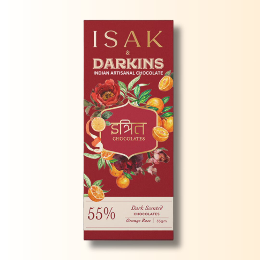 Load image into Gallery viewer, 55% Artisanal Dark Scented Chocolate with Orange & Rose Oil - Darkins Chocolates