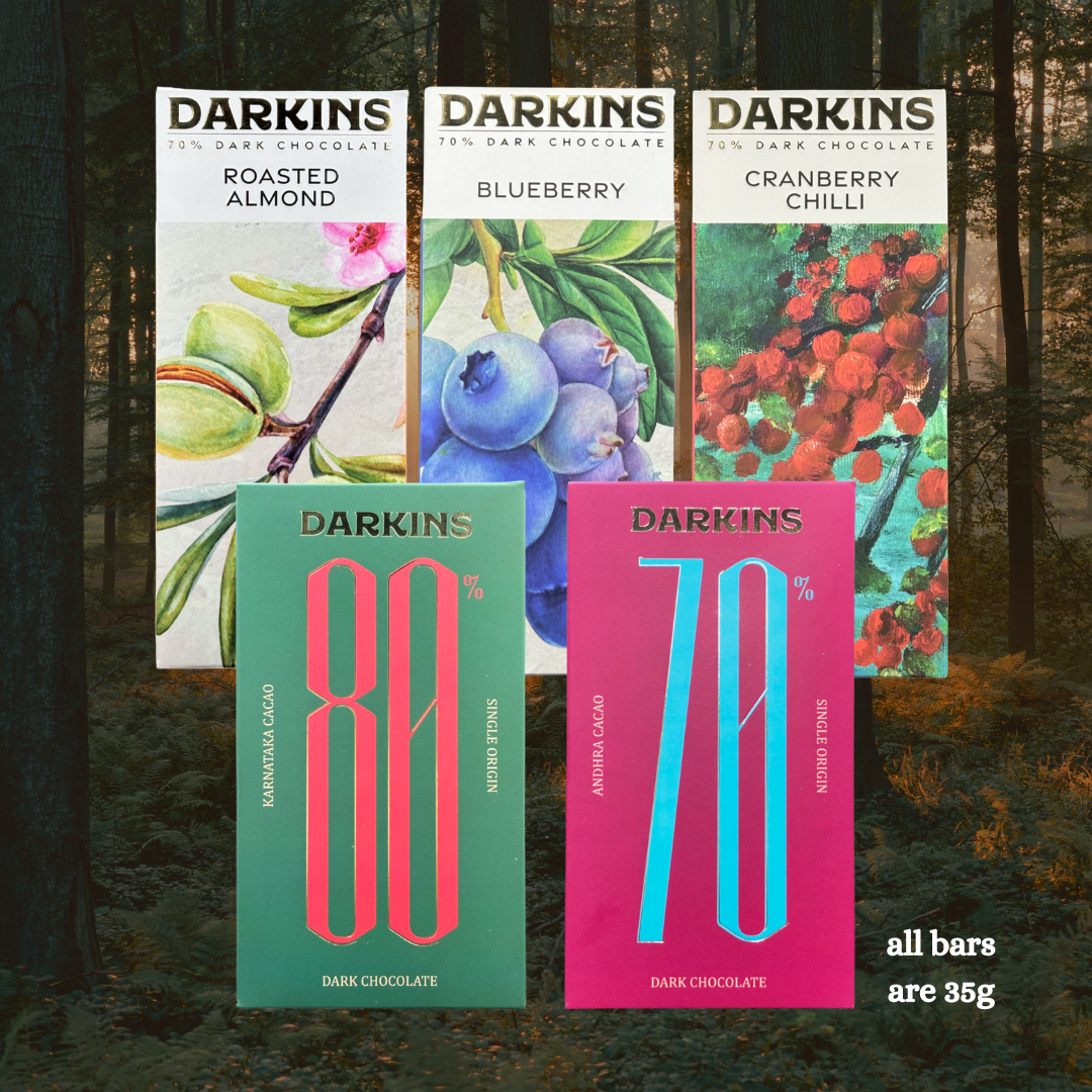 Load image into Gallery viewer, Explore Your Dark Side Tasting Pack (5 x35g) - Darkins Chocolates