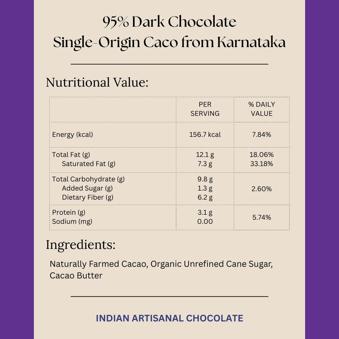 95% Single Origin Dark Chocolate- Andhra Pradesh - Darkins Chocolates
