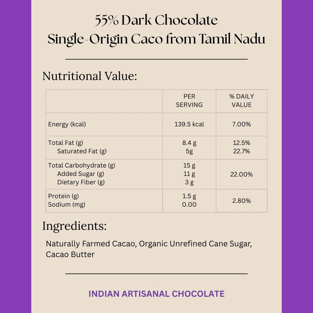 Load image into Gallery viewer, 55% Single Origin Dark Chocolate- Tamil Nadu