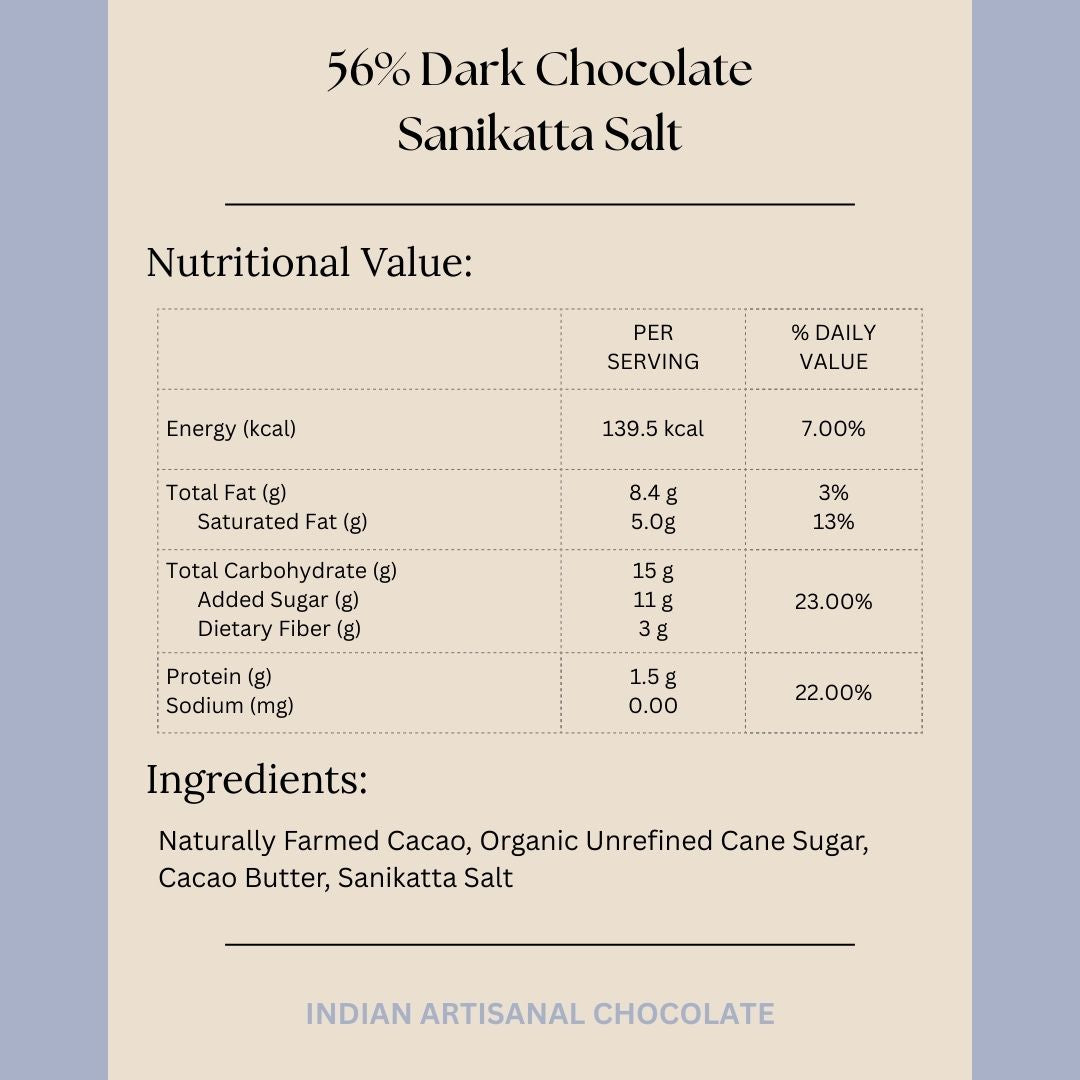 Load image into Gallery viewer, 56% Artisanal Dark Chocolate with Sanikatta Salt