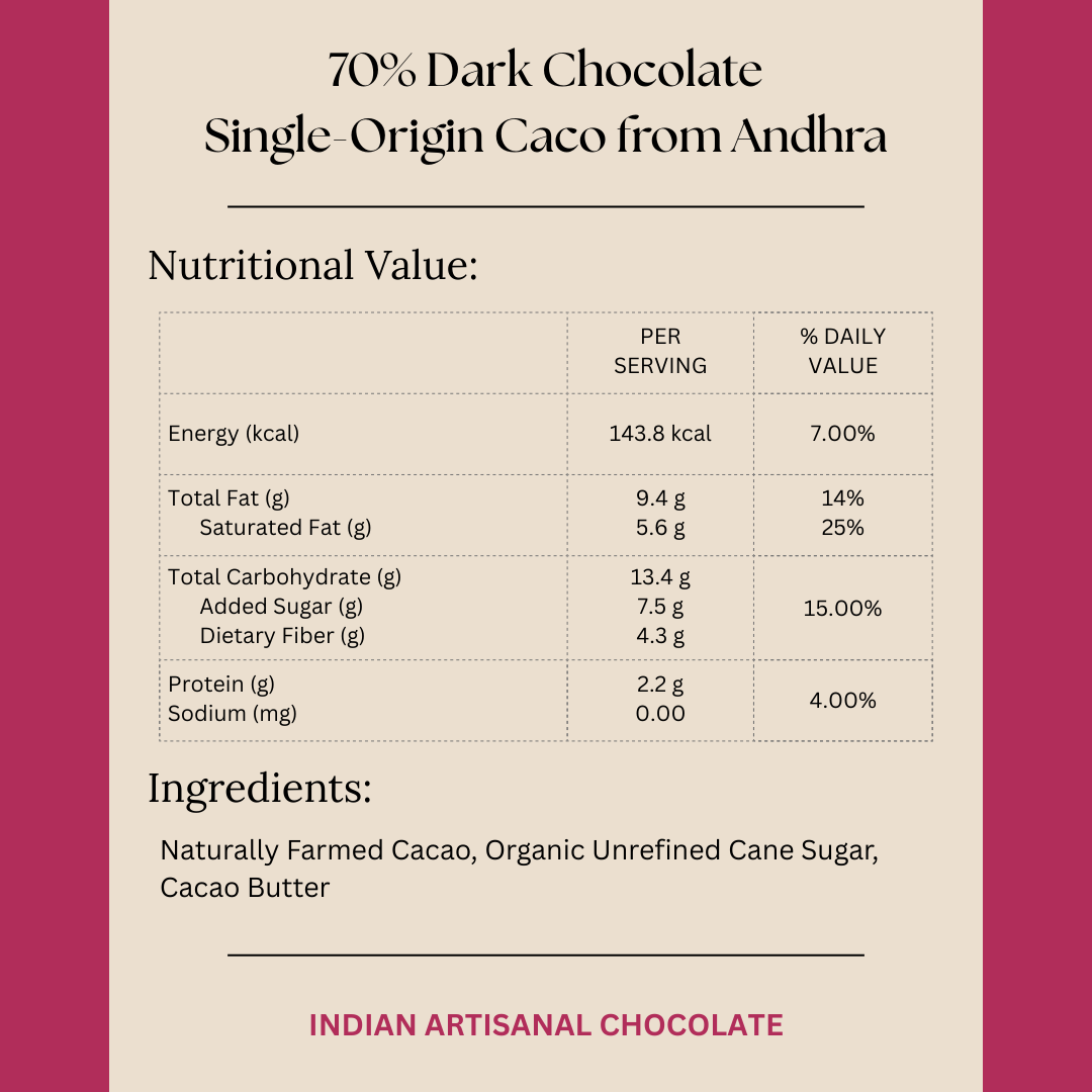 70% Single Origin Dark Chocolate- Andhra Pradesh