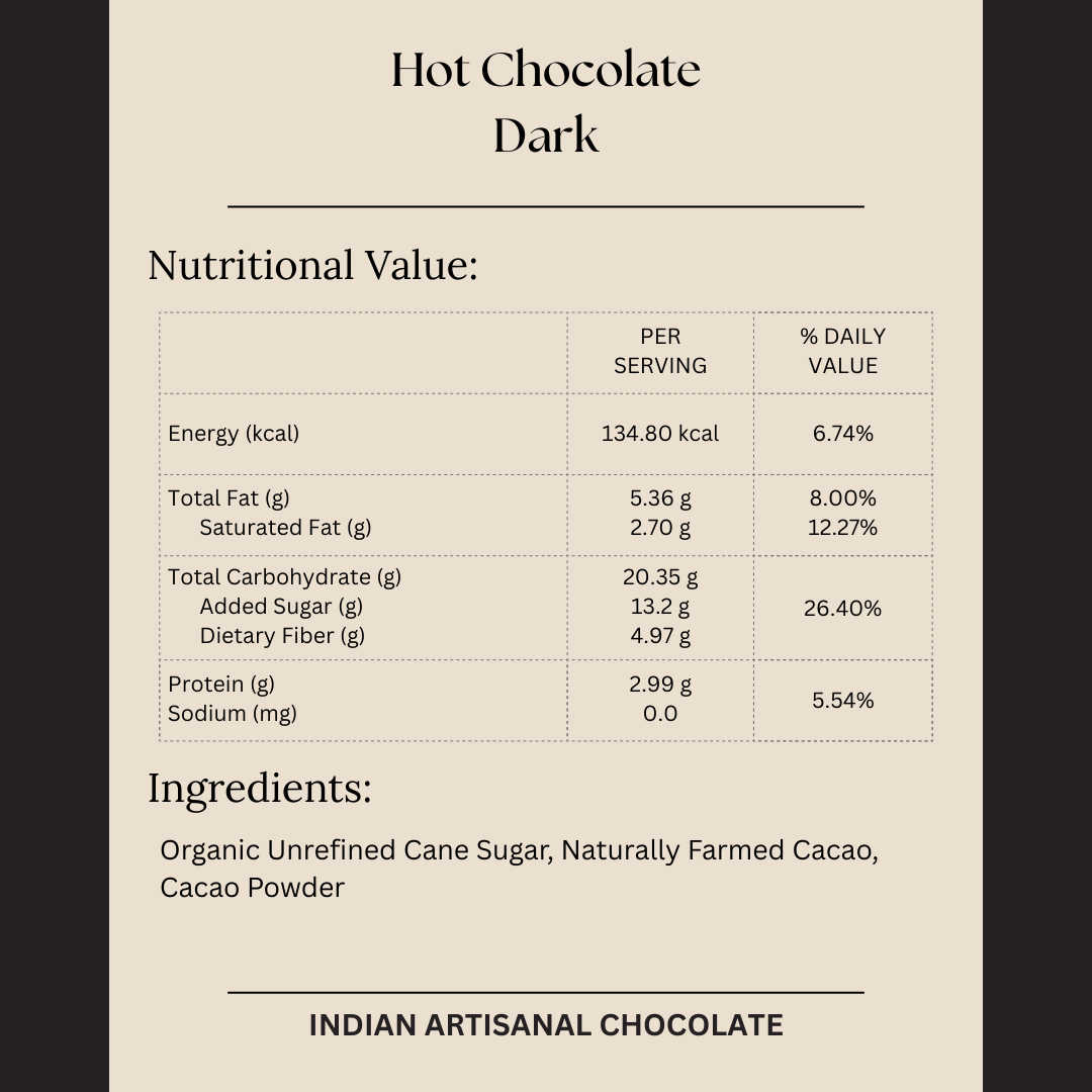 Hot Chocolate Dark - Darkins Chocolates
