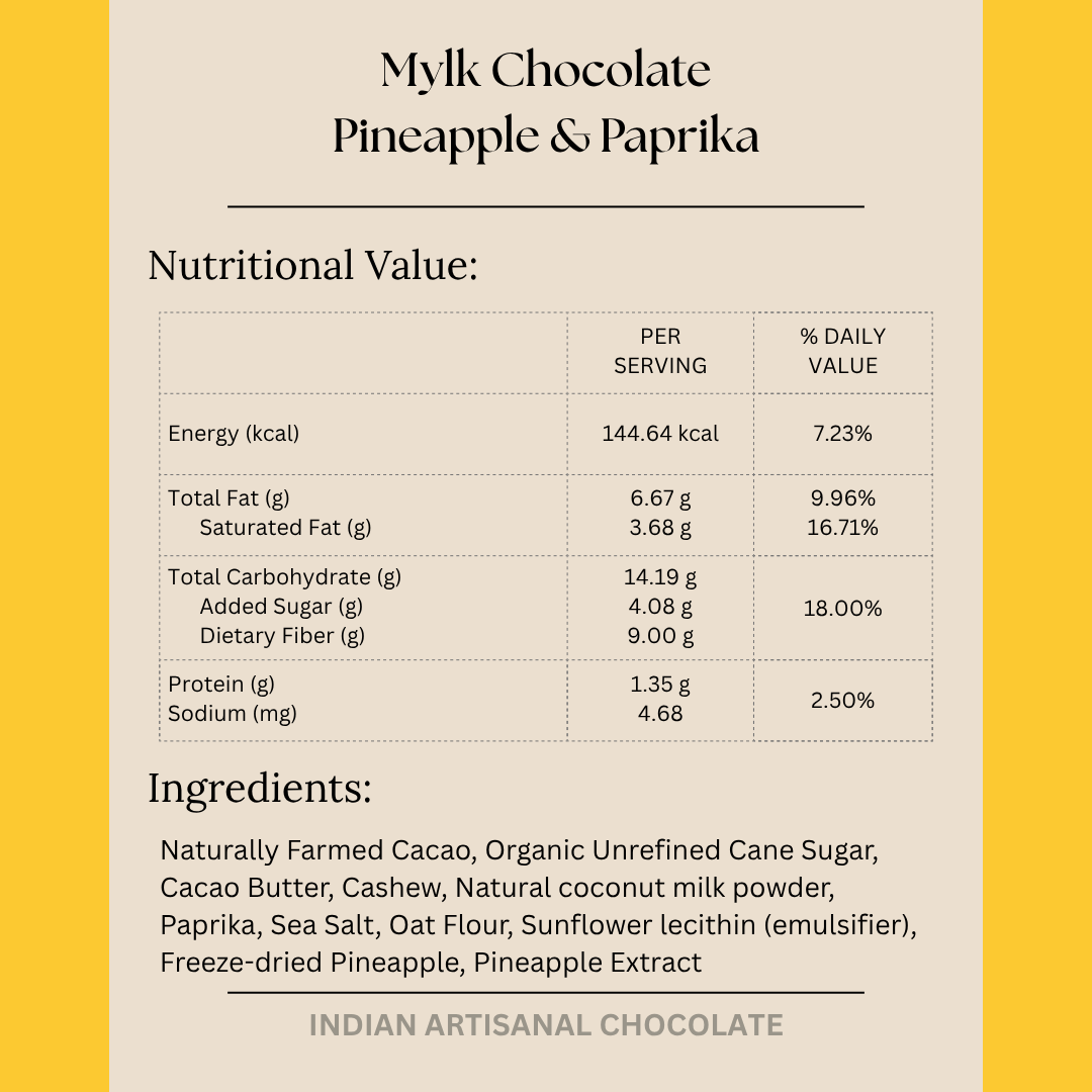 Mylk Chocolate with Pineapple & Paprika - Darkins Chocolates