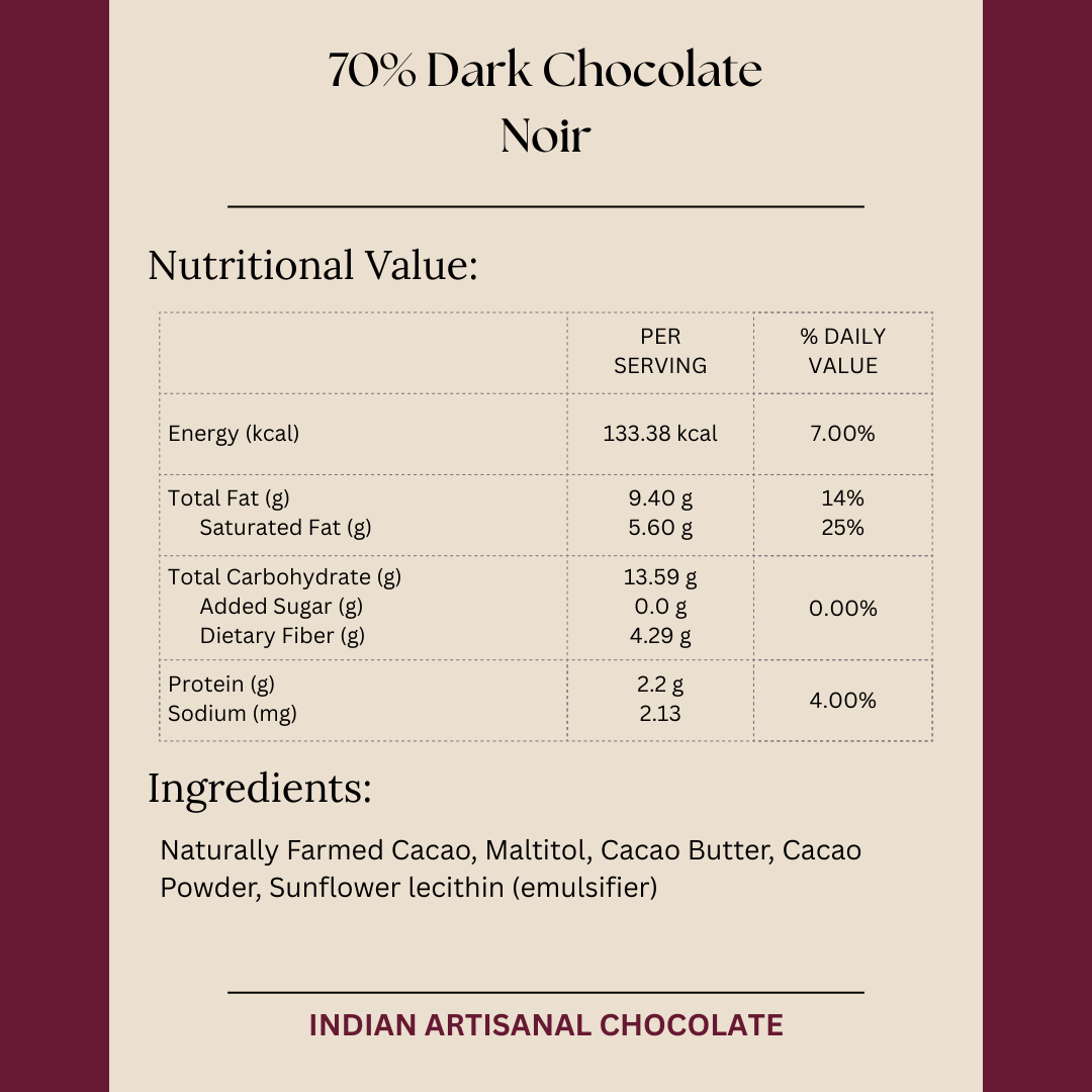 Load image into Gallery viewer, 70% Dark Chocolate Noir (Sugarfree)