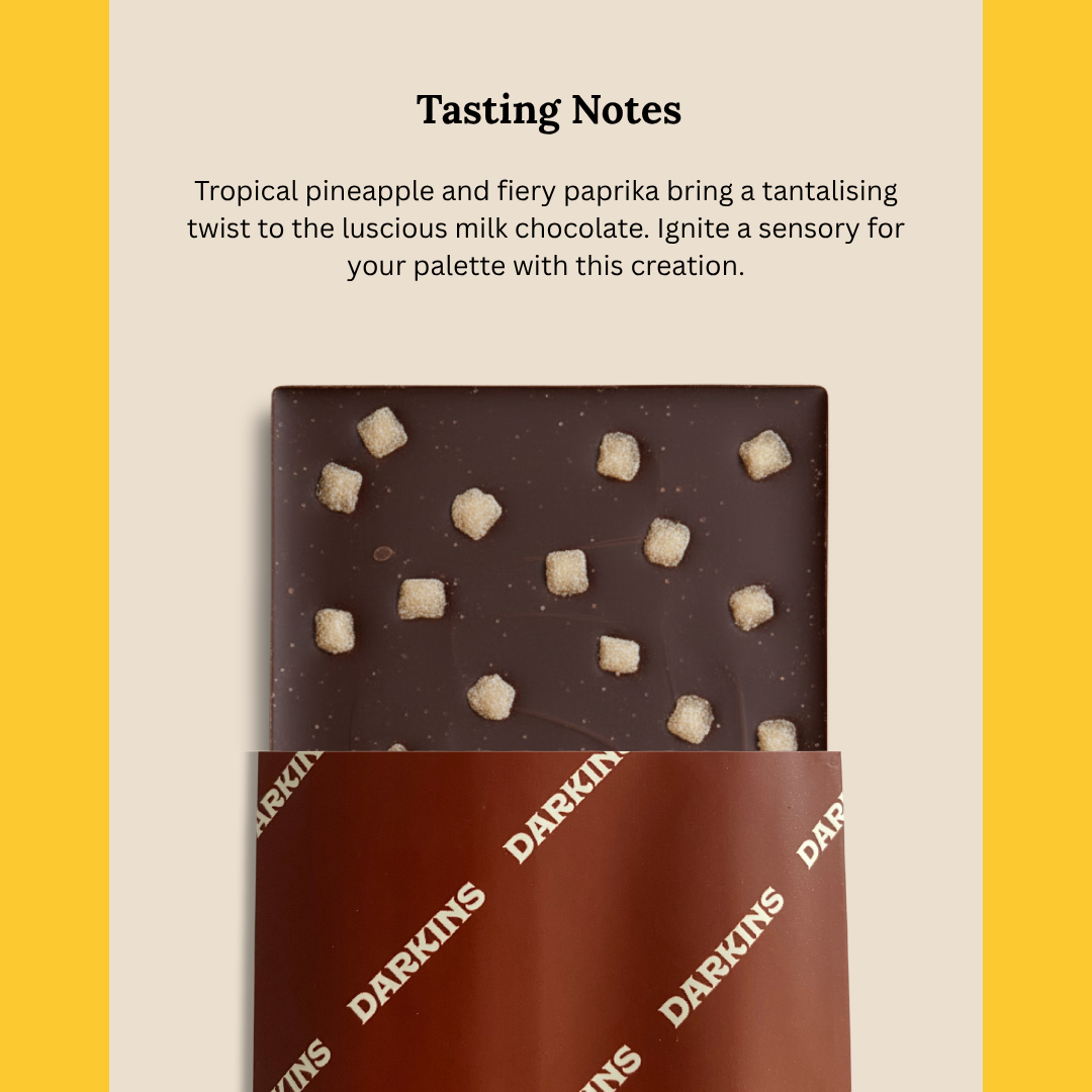 Load image into Gallery viewer, Mylk Chocolate with Pineapple &amp; Paprika