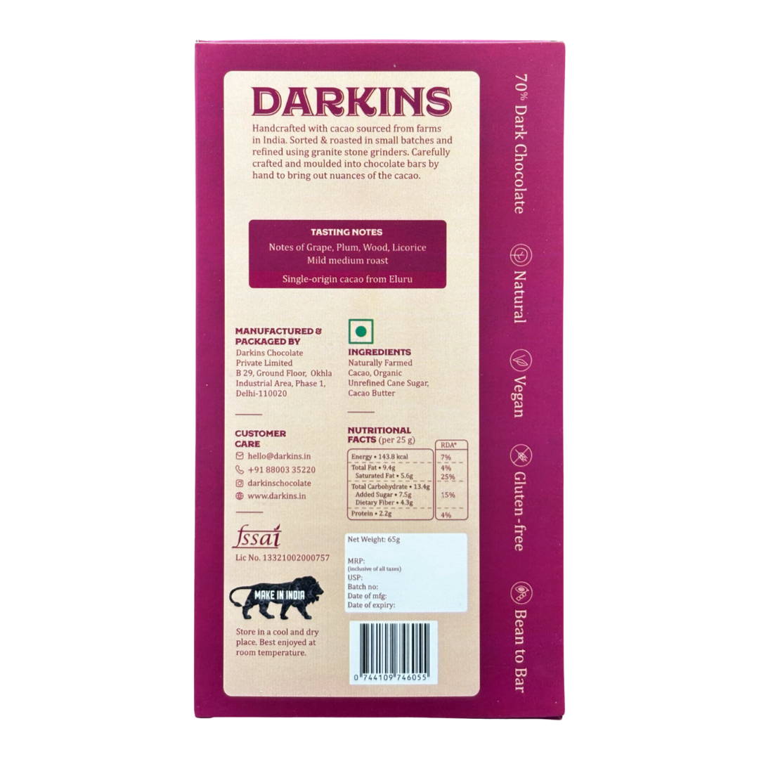 Load image into Gallery viewer, 70% Single Origin Dark Chocolate- Andhra Pradesh