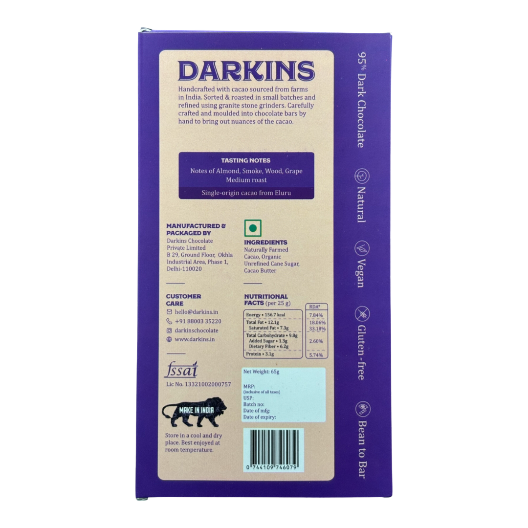 95% Single Origin Dark Chocolate- Andhra Pradesh