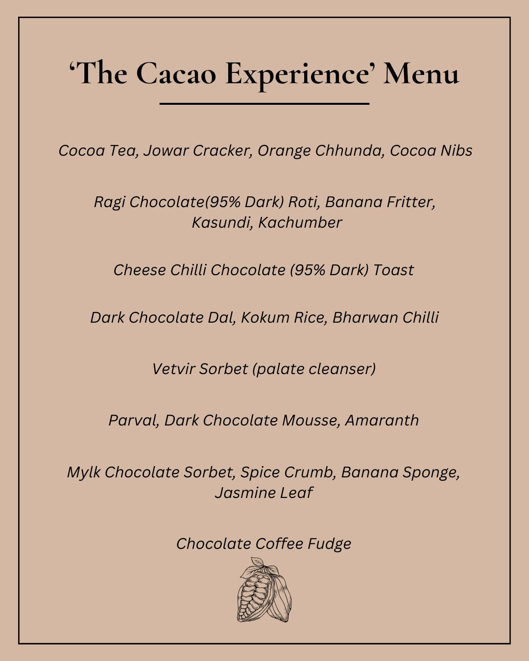 Chef's Table - The Cacao Experience (Lunch Service) - Darkins Chocolates