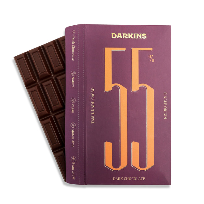 55% Dark Chocolate- Single Origin cacao from Tamil Nadu - Darkins Chocolates